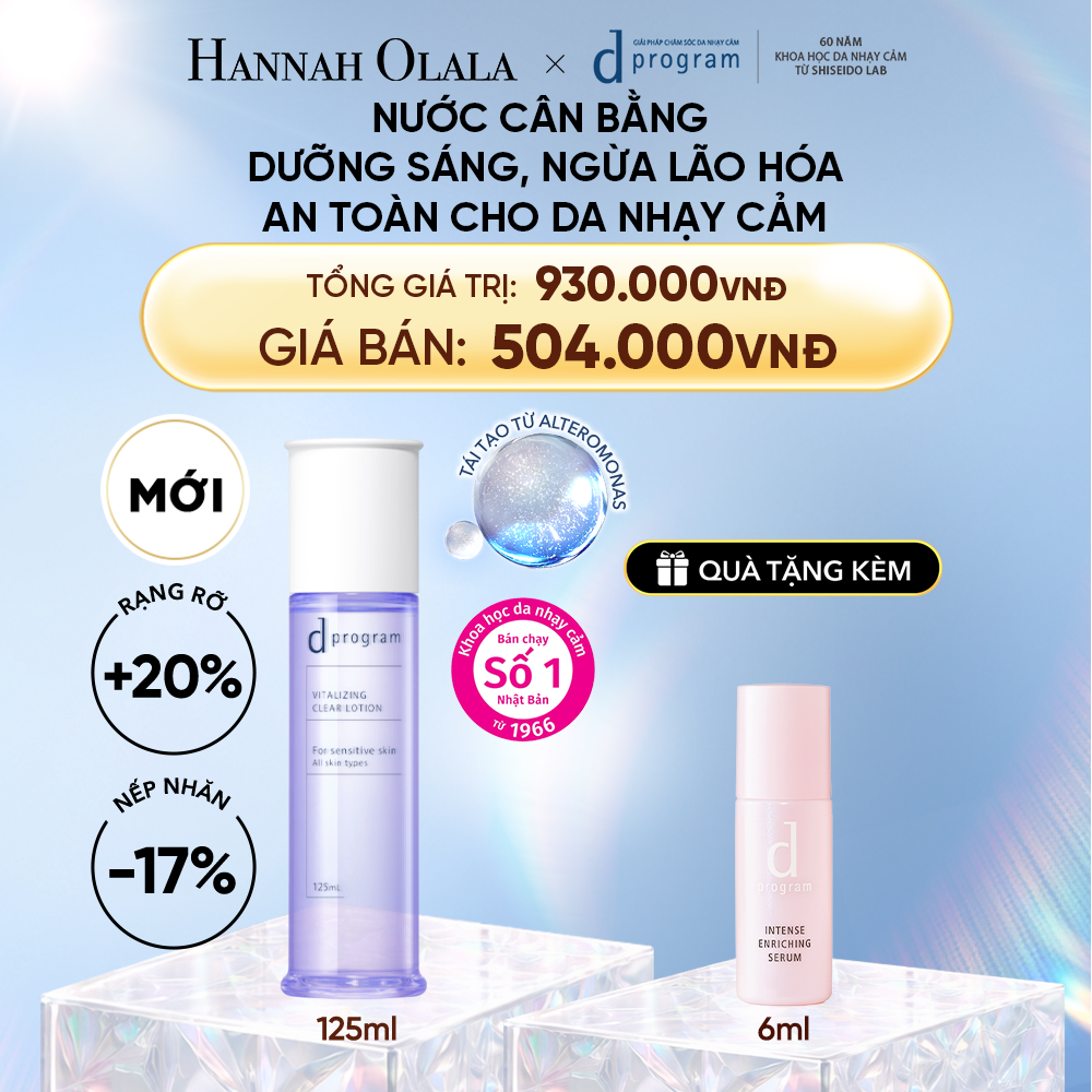  DEAL 18: [MỚI] NƯỚC DƯỠNG ẨM SÁNG DA, CHĂM SÓC DA NHẠY CẢM & HỖ TRỢ NGĂN LÃO HÓA DPROGRAM VITALIZING CLEAR LOTION 125ML 