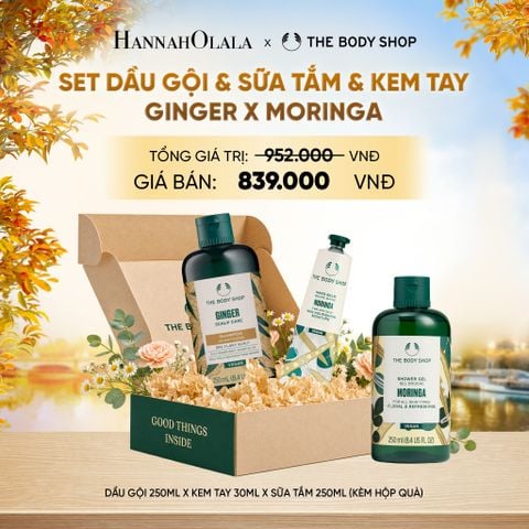  SET QUÀ TOÀN DIỆN - DẦU GỘI GINGER 250ML & SỮA TẮM 250ML & KEM TAY 30ML - E714 