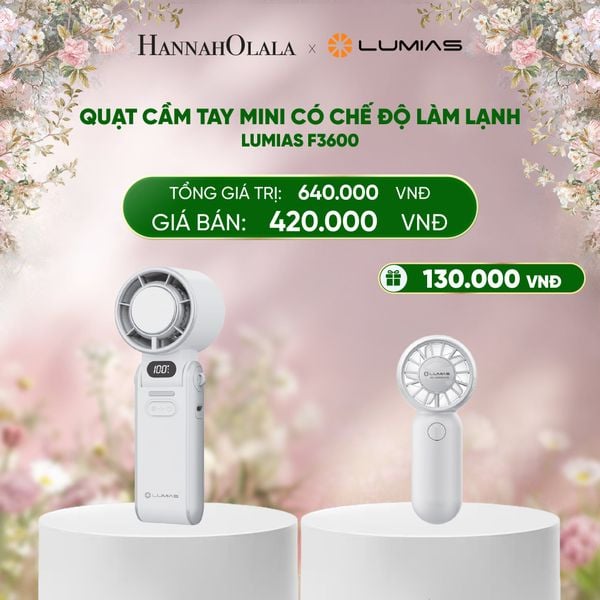  E817_DEAL 19: QUẠT CẦM TAY MINI CÓ CHẾ ĐỘ LÀM LẠNH LUMIAS F3600 