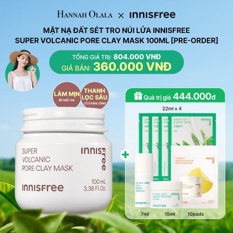  DEAL 19: [PRE-ORDER] MẶT NẠ ĐẤT SÉT TRO NÚI LỬA INNISFREE SUPER VOLCANIC PORE CLAY MASK 100ML 