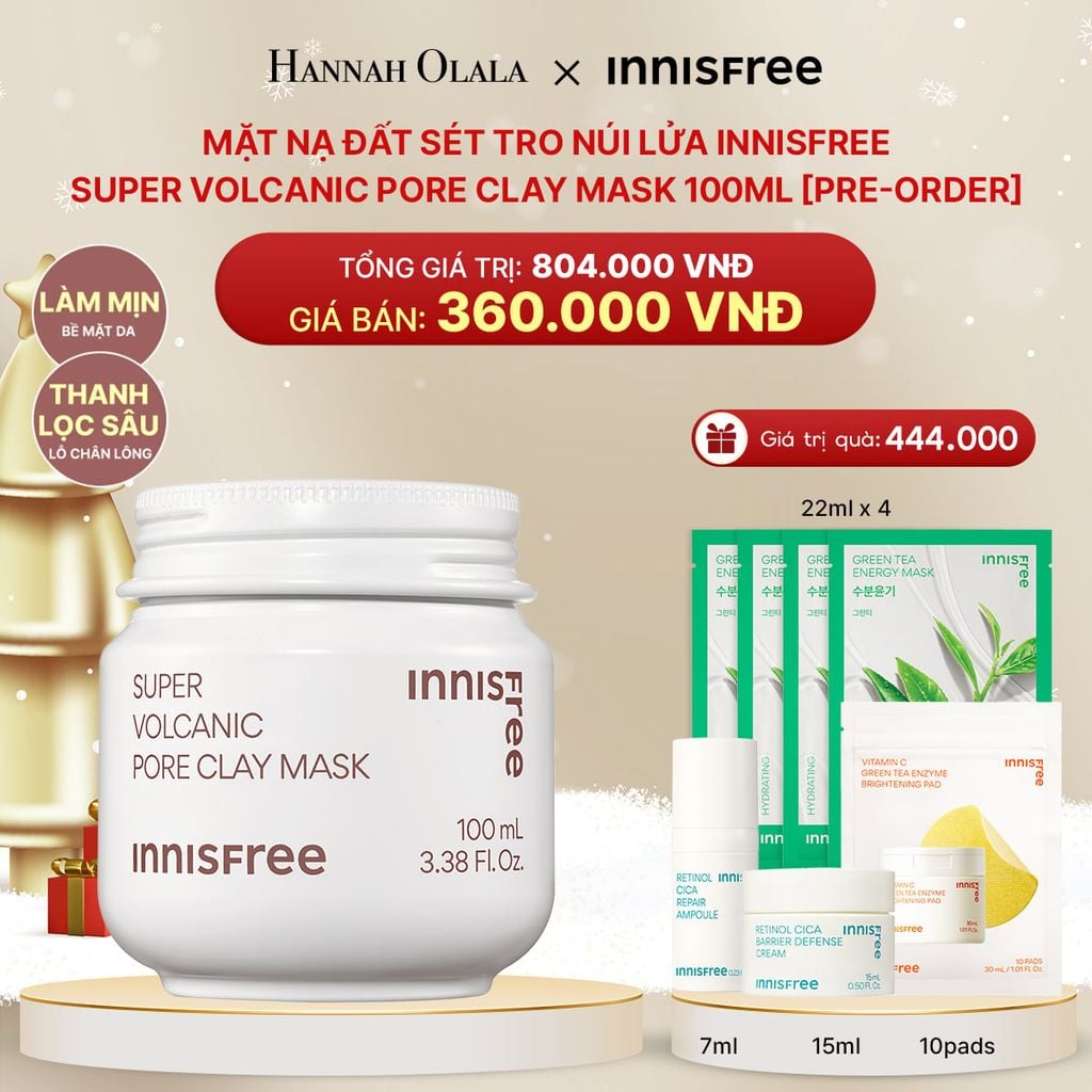  DEAL 19: [PRE-ORDER] MẶT NẠ ĐẤT SÉT TRO NÚI LỬA INNISFREE SUPER VOLCANIC PORE CLAY MASK 100ML 