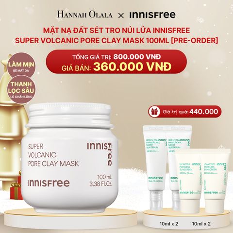  DEAL 19: MẶT NẠ ĐẤT SÉT TRO NÚI LỬA INNISFREE SUPER VOLCANIC PORE CLAY MASK 100ML [PRE-ORDER] 
