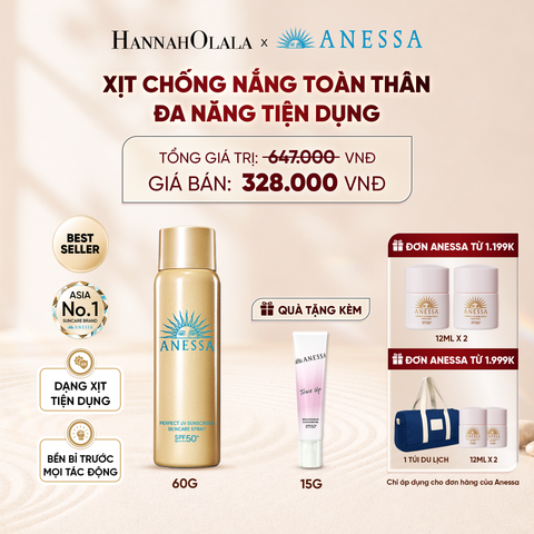  XỊT CHỐNG NẮNG DƯỠNG DA ĐA NĂNG TIỆN DỤNG BẢO VỆ HOÀN HẢO ANESSA GOLD SPRAY SPF50+ PA++++ 60G - DEAL 19 