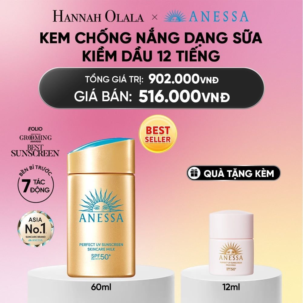  SỮA CHỐNG NẮNG DƯỠNG DA KIỀM DẦU BẢO VỆ HOÀN HẢO ANESSA GOLD MILK SPF50+ PA++++ 60ML - DEAL 19_A2327 