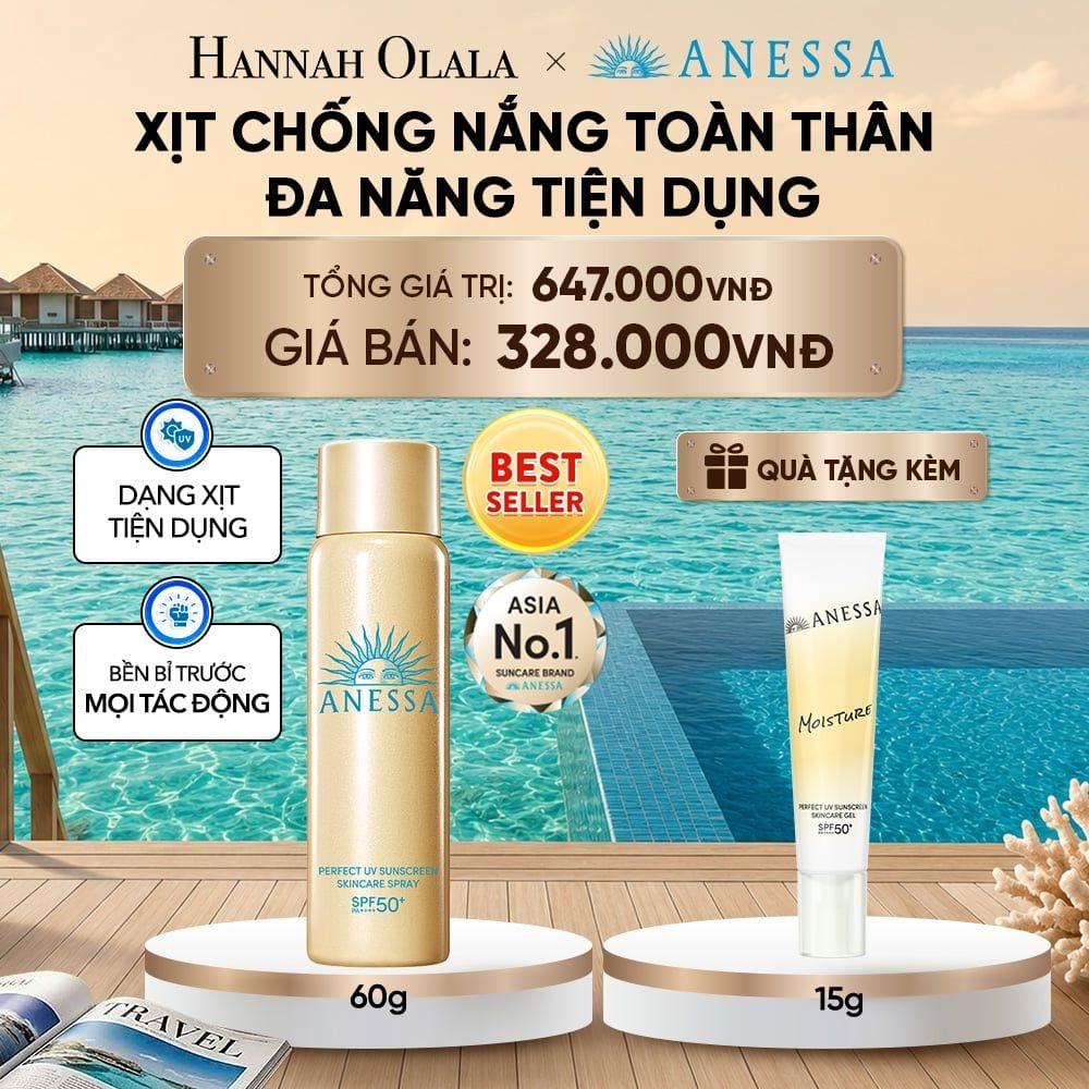  XỊT CHỐNG NẮNG DƯỠNG DA ĐA NĂNG TIỆN DỤNG BẢO VỆ HOÀN HẢO ANESSA GOLD SPRAY SPF50+ PA++++ 60G - DEAL 19_ D608 