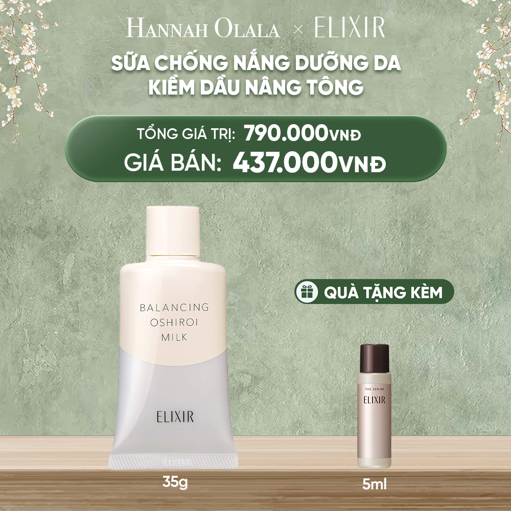 DEAL 19: SỮA CHỐNG NẮNG DƯỠNG DA NÂNG TÔNG KIỀM DẦU ELIXIR REFLET BALANCING OSHIROI MILK C 35G 
