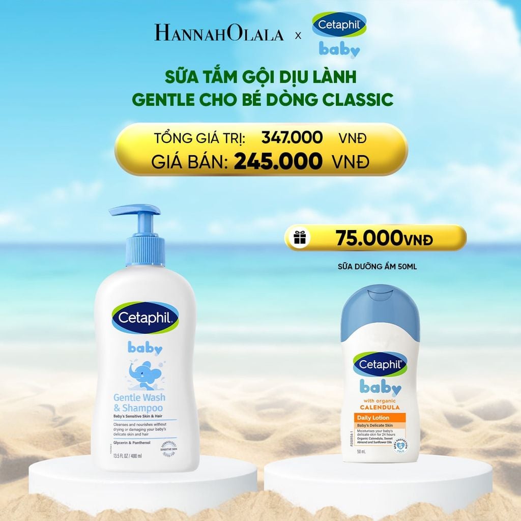  DEAL 19: SỮA TẮM GỘI DỊU LÀNH CHO BÉ CETAPHIL BABY GENTLE WASH & SHAMPOO 400ML 
