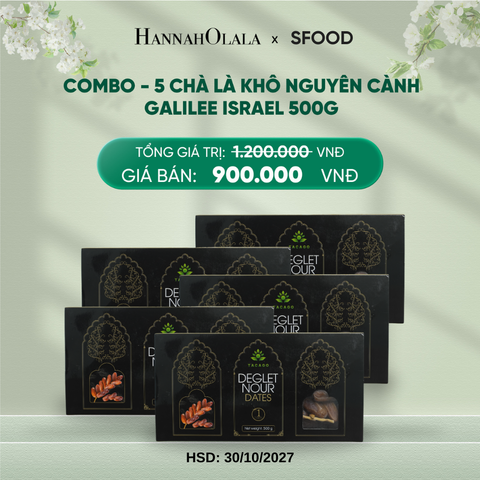  DEAL 19: COMBO - 5 CHÀ LÀ KHÔ NGUYÊN CÀNH GALILEE ISRAEL 500G 