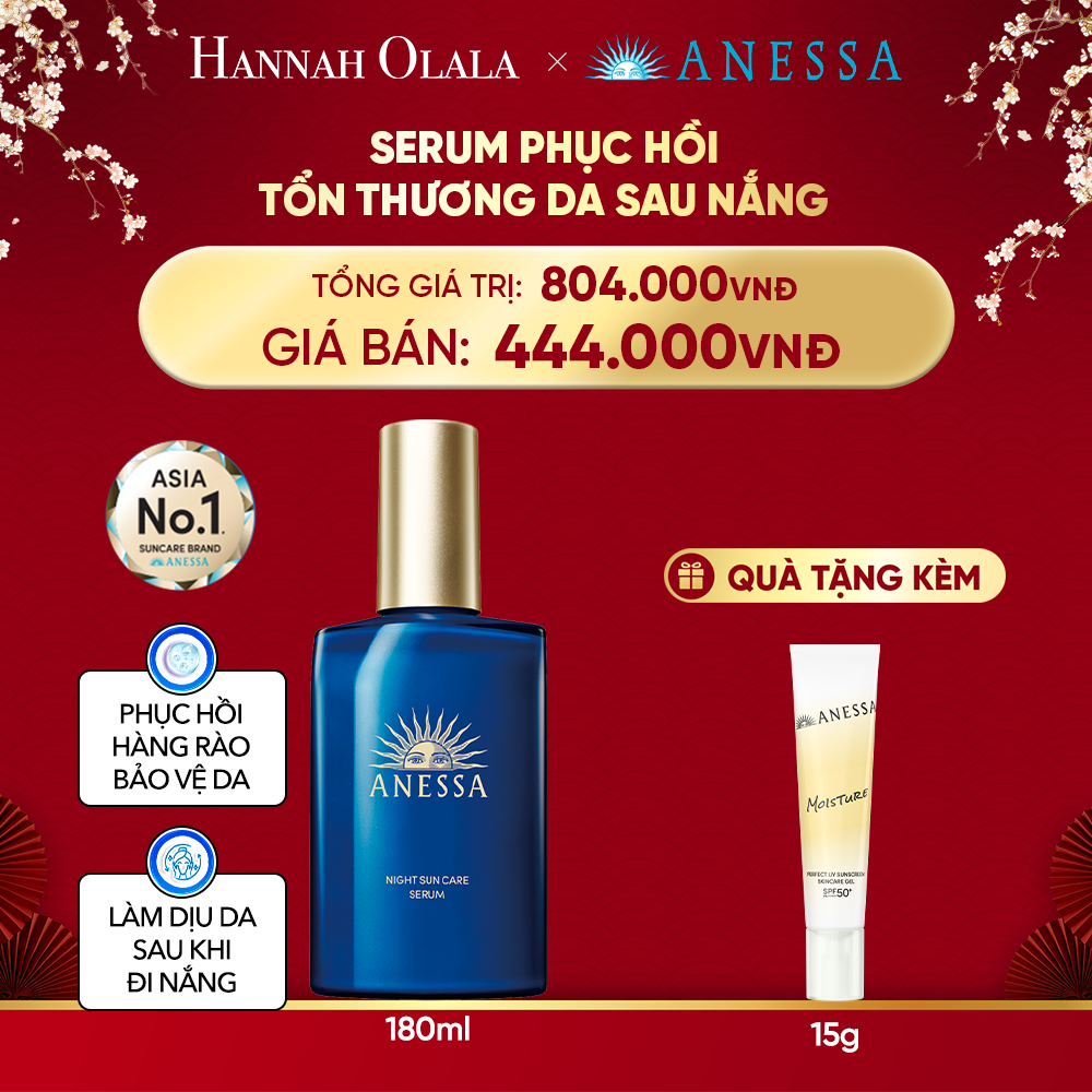  DEAL 19: SERUM DƯỠNG DA VÀ PHỤC HỒI TỔN THƯƠNG DA SAU NẮNG ANESSA NIGHT SUN CARE SERUM 180ML 