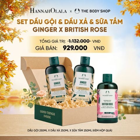  SET QUÀ NÂNG NIU - DẦU GỘI & DẦU XẢ GINGER 250ML & SỮA TẮM 250ML - E716 
