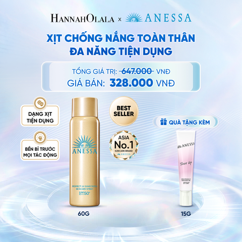  XỊT CHỐNG NẮNG DƯỠNG DA ĐA NĂNG TIỆN DỤNG BẢO VỆ HOÀN HẢO ANESSA GOLD SPRAY SPF50+ PA++++ 60G - DEAL 19 - C19 