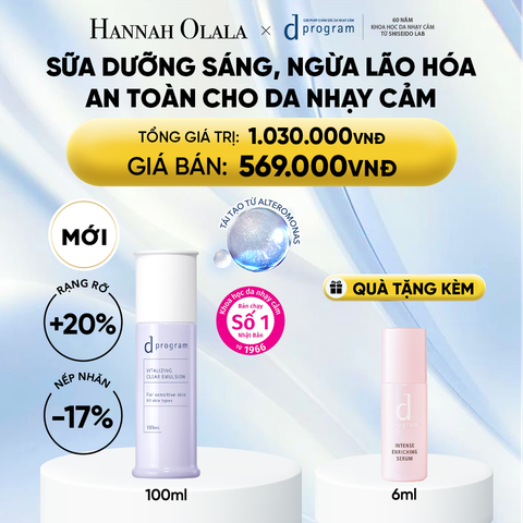  [MỚI] SỮA DƯỠNG SÁNG DA, CHĂM SÓC DA NHẠY CẢM & HỖ TRỢ NGĂN LÃO HÓA DPROGRAM VITALIZING CLEAR EMULSION 100ML - DEAL 19 