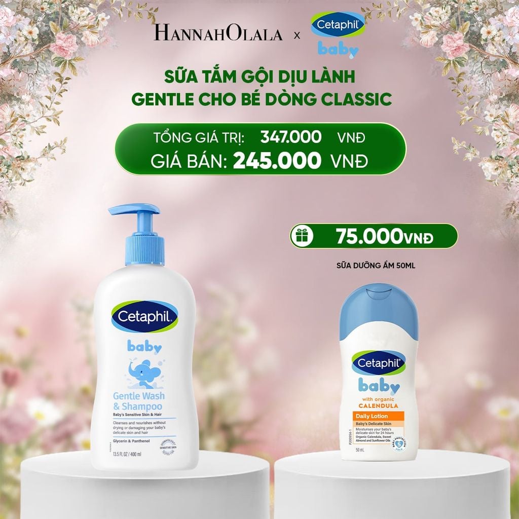  DEAL 19: SỮA TẮM GỘI DỊU LÀNH CHO BÉ CETAPHIL BABY GENTLE WASH & SHAMPOO 400ML 