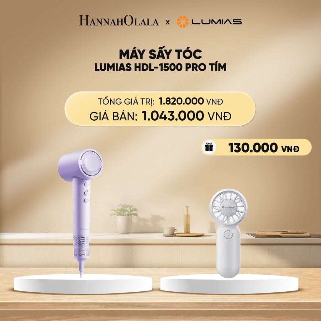  DEAL 19: MÁY SẤY TÓC LUMIAS HDL-1500 PRO TÍM 
