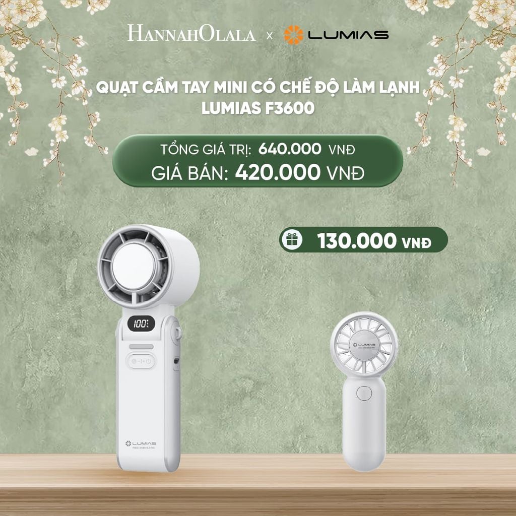  DEAL 19: QUẠT CẦM TAY MINI CÓ CHẾ ĐỘ LÀM LẠNH LUMIAS F3600 