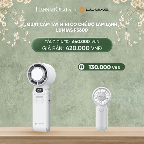  DEAL 19: QUẠT CẦM TAY MINI CÓ CHẾ ĐỘ LÀM LẠNH LUMIAS F3600 
