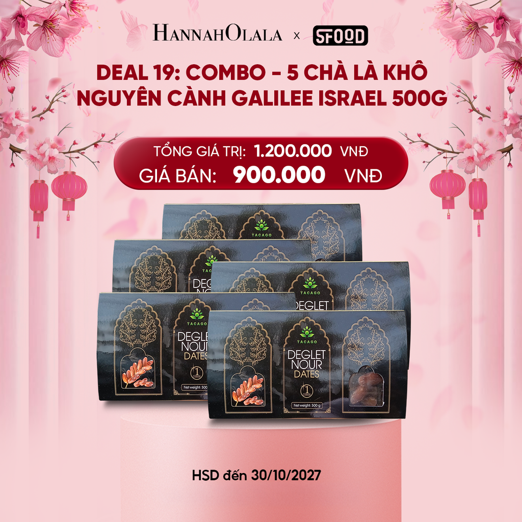  DEAL 19: COMBO - 5 CHÀ LÀ KHÔ NGUYÊN CÀNH GALILEE ISRAEL 500G 