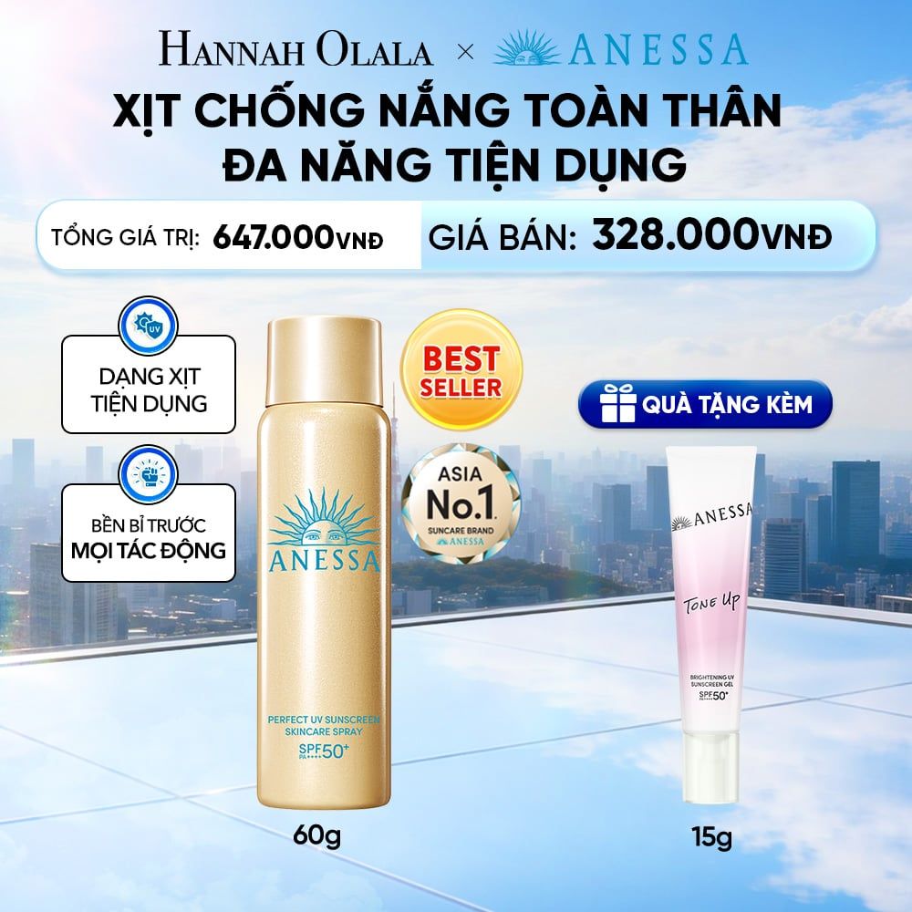  XỊT CHỐNG NẮNG DƯỠNG DA ĐA NĂNG TIỆN DỤNG BẢO VỆ HOÀN HẢO ANESSA GOLD SPRAY SPF50+ PA++++ 60G - DEAL 19 