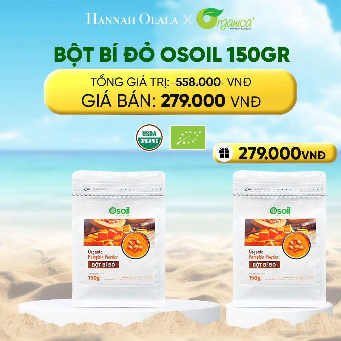 A648_deal 19: bột bí đỏ osoil 150gr