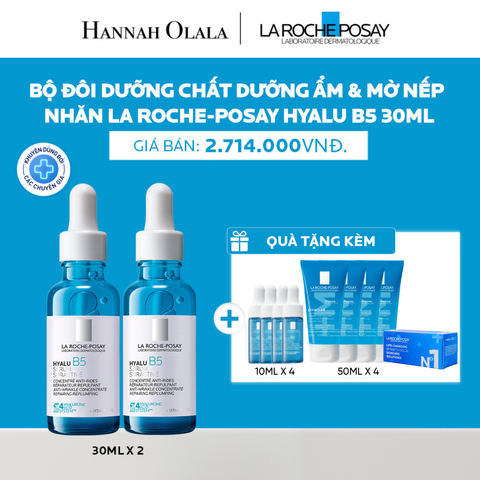  BỘ ĐÔI DƯỠNG CHẤT DƯỠNG ẨM & MỜ NẾP NHĂN LA ROCHE-POSAY HYALU B5 30ML - A11 