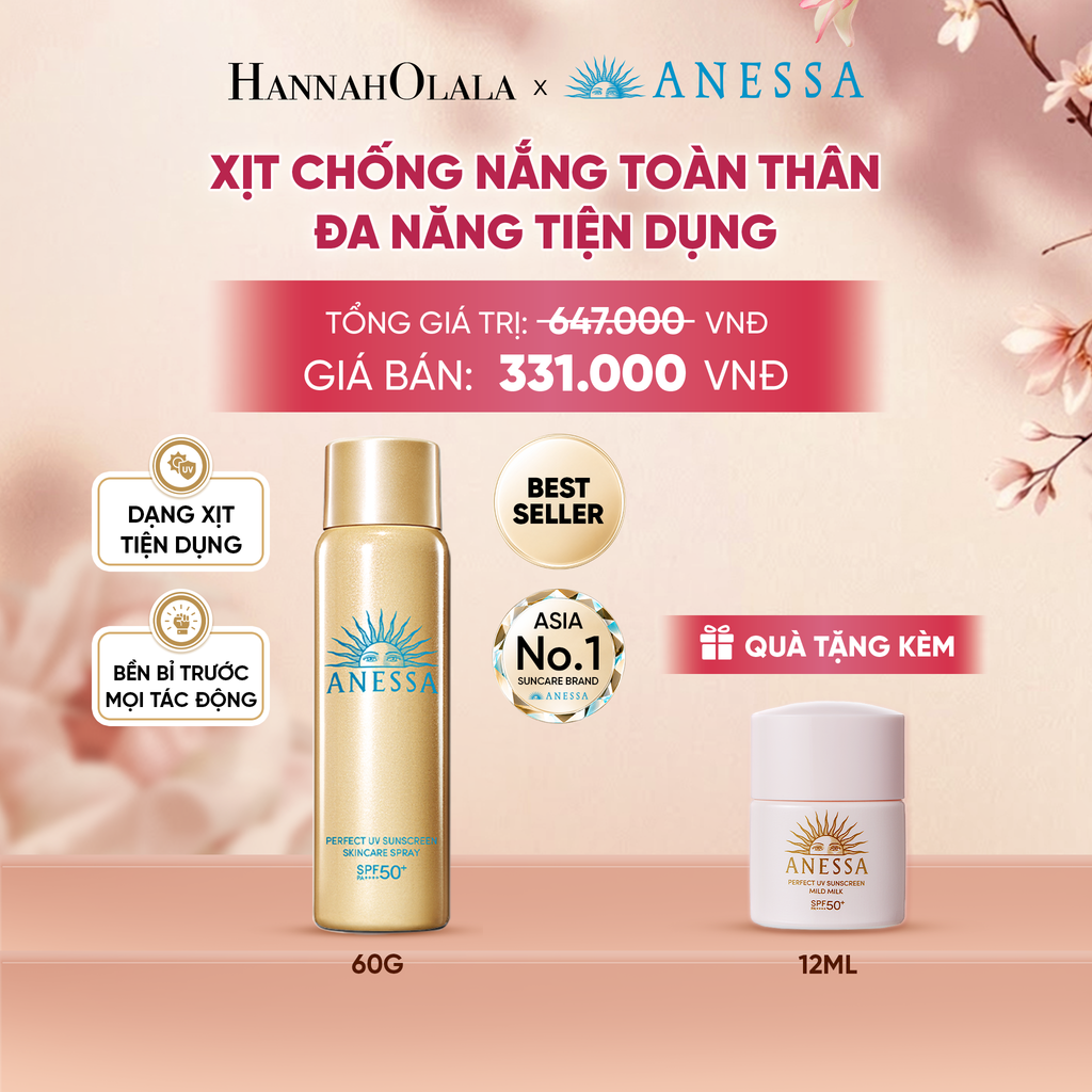  XỊT CHỐNG NẮNG DƯỠNG DA ĐA NĂNG TIỆN DỤNG BẢO VỆ HOÀN HẢO ANESSA GOLD SPRAY SPF50+ PA++++ 60G - DEAL 19 - A727 