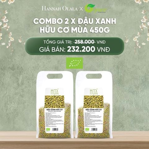  DEAL 19: COMBO 2 X ĐẬU XANH HỮU CƠ MÙA 450G 