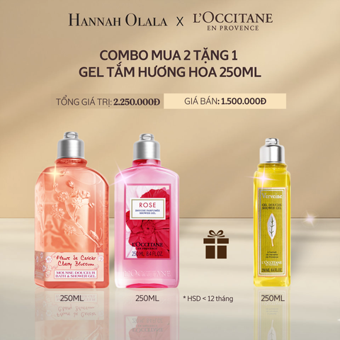  A19_DEAL 19: COMBO 2 GEL TẮM L'OCCITANE HƯƠNG HOA HỒNG VÀ HOA ANH ĐÀO 