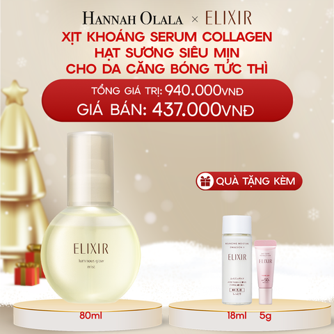  DEAL 19: XỊT KHOÁNG DƯỠNG ẨM TỨC THÌ ELIXIR SUPERIEUR LUMINOUS GLOW MIST 80ML 