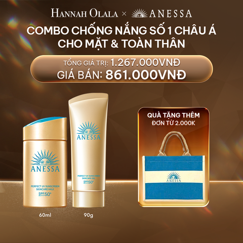 DEAL 19: [BACK UP] COMBO SỮA CHỐNG NẮNG & GEL CHỐNG NẮNG BẢO VỆ HOÀN HẢO CHO MẶT - TOÀN THÂN ANESSA GOLD MILK 60ML + GOLD GEL 90G 