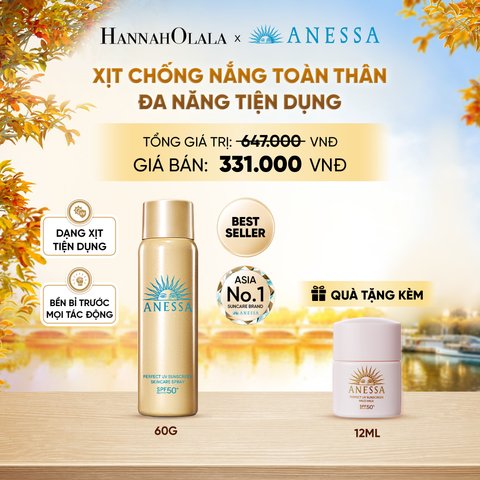  XỊT CHỐNG NẮNG DƯỠNG DA ĐA NĂNG TIỆN DỤNG BẢO VỆ HOÀN HẢO ANESSA GOLD SPRAY SPF50+ PA++++ 60G - DEAL19 - E76 