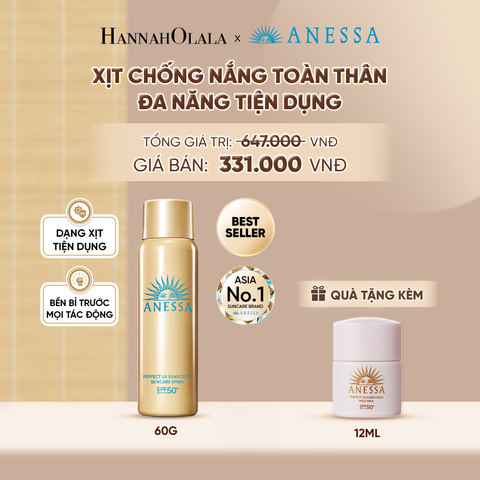  XỊT CHỐNG NẮNG DƯỠNG DA ĐA NĂNG TIỆN DỤNG BẢO VỆ HOÀN HẢO ANESSA GOLD SPRAY SPF50+ PA++++ 60G - DEAL 19 - A1238 