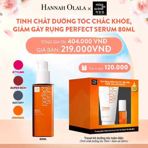  A539_DEAL 1: TINH CHẤT DƯỠNG TÓC CHẮC KHỎE, GIẢM GÃY RỤNG MISE EN SCENE PERFECT SERUM 80ML 