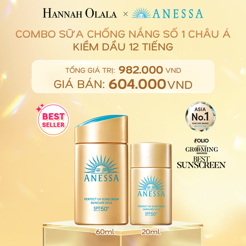  DEAL 1: COMBO SỮA CHỐNG NẮNG DƯỠNG DA KIỀM DẦU BẢO VỆ HOÀN HẢO ANESSA GOLD MILK SPF50+ PA++++ 60ML + 20ML 