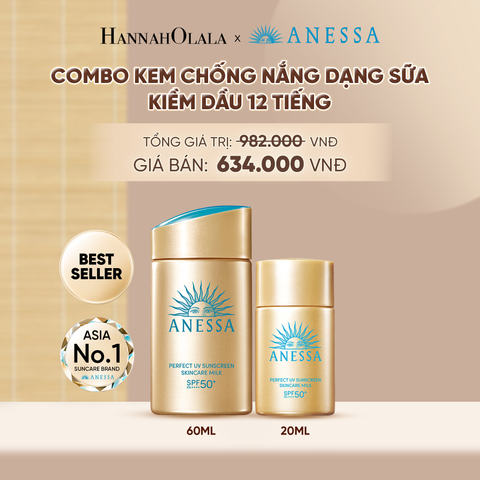  COMBO SỮA CHỐNG NẮNG DƯỠNG DA KIỀM DẦU BẢO VỆ HOÀN HẢO ANESSA GOLD MILK SPF50+ PA++++ 60ML + 20ML - DEAL 01 - A1232 