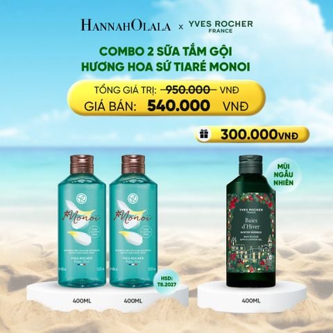  DEAL 1: COMBO 2 SỮA TẮM GỘI HƯƠNG HOA SỨ TIARÉ MONOI 