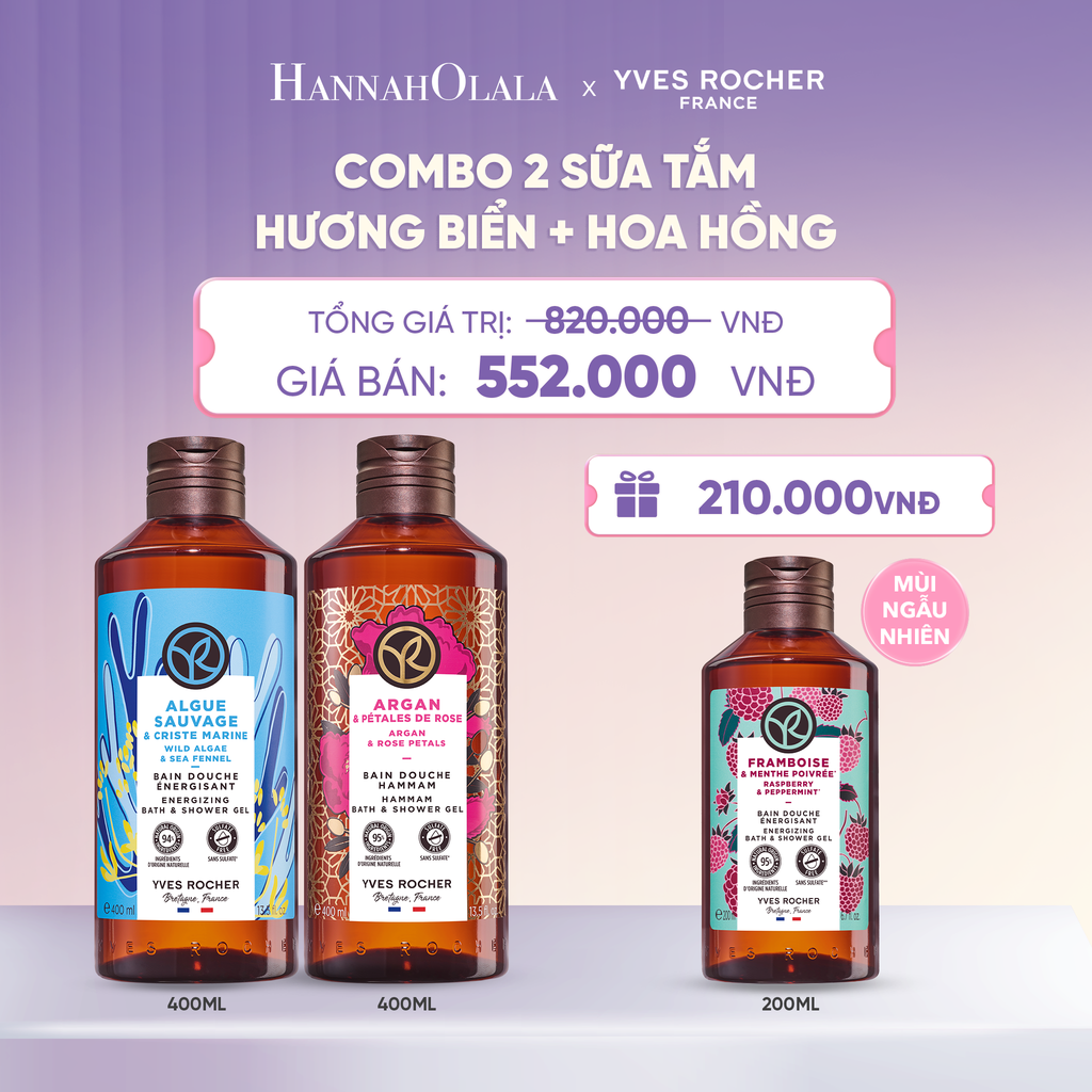  COMBO 2 SỮA TẮM HƯƠNG BIỂN + HOA HỒNG  - L059 