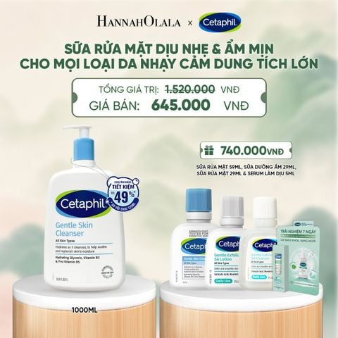  SỮA RỬA MẶT DỊU LÀNH CHO DA NHẠY CẢM CETAPHIL GENTLE SKIN CLEANSER 1000ML DEAL 1: - A1282 