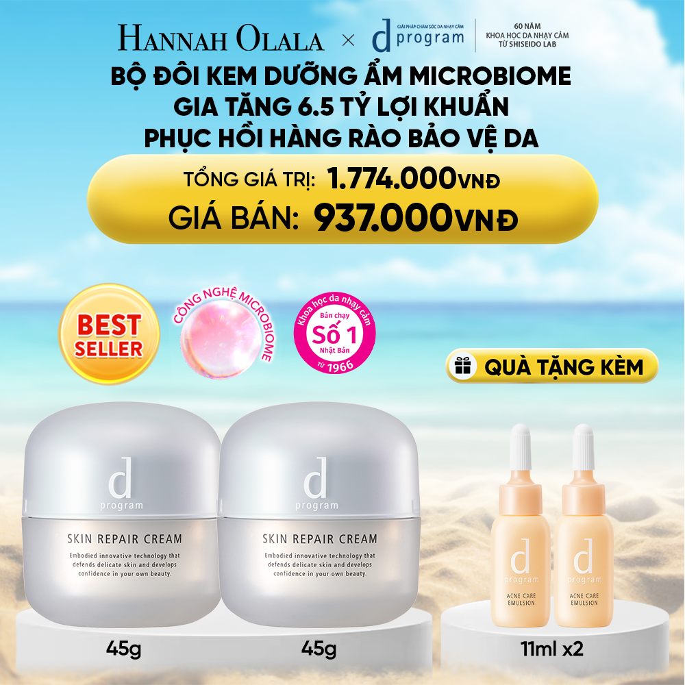  DEAL 1: BỘ ĐÔI KEM DƯỠNG ẨM VÀ PHỤC HỒI DA D PROGRAM SKIN REPAIR CREAM 45G 
