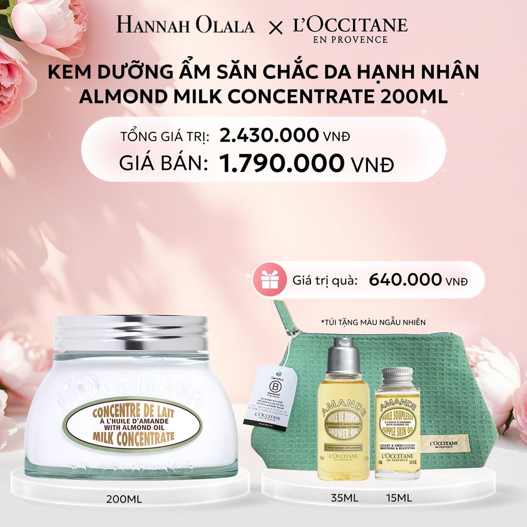  E454: DEAL 1: KEM DƯỠNG THỂ SĂN CHẮC DA HẠNH NHÂN LOCCITANE 200ML 