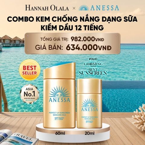  COMBO SỮA CHỐNG NẮNG DƯỠNG DA KIỀM DẦU BẢO VỆ HOÀN HẢO ANESSA GOLD MILK SPF50+ PA++++ 60ML + 20ML - DEAL 1_ D236 