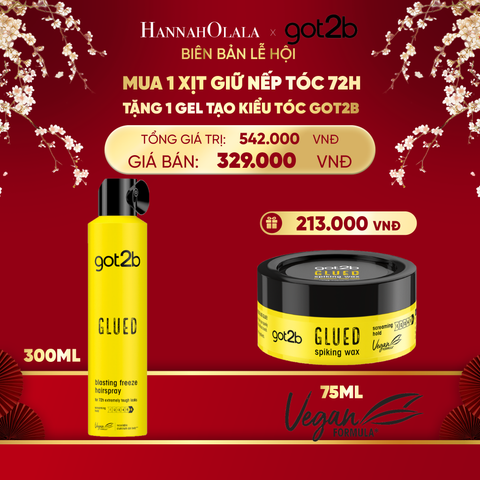  A1500_DEAL 2: MUA 1 CHAI XỊT GIỮ NẾP TÓC GOT2B HAIRSPRAY MÀU VÀNG TẶNG 1 HỦ GEL TẠO KIỂU TÓC GOT2B SPIKING WAX 