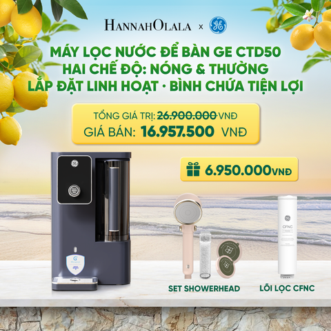 MÁY LỌC NƯỚC ĐỂ BÀN GE CTD50 - HAI CHẾ ĐỘ: NÓNG & THƯỜNG · LẮP ĐẶT LINH HOẠT · BÌNH CHỨA TIỆN LỢI - DEAL 1 