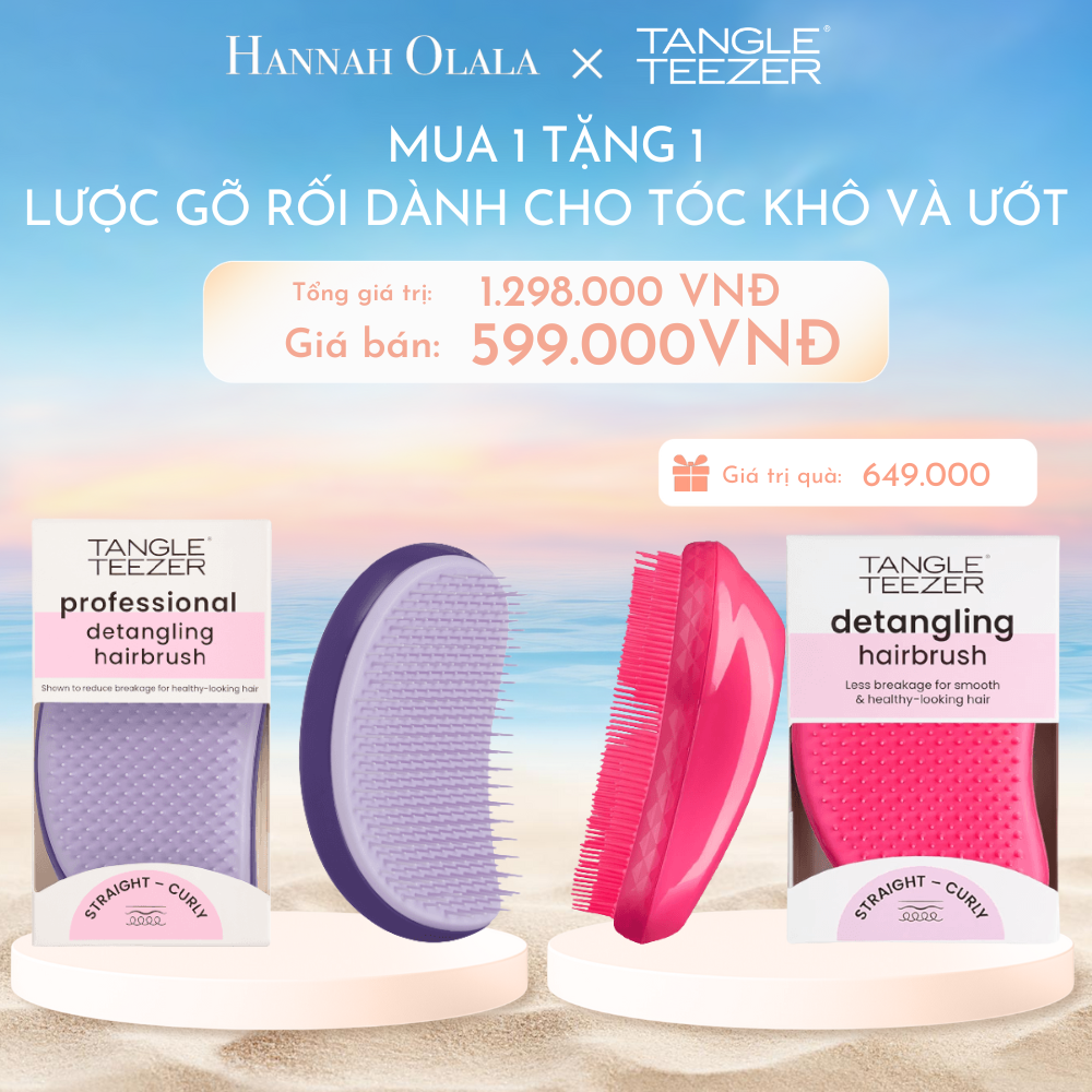  C1099_DEAL 1: [MUA 1 TẶNG 1] LƯỢC GỠ RỐI DÀNH CHO TÓC KHÔ VÀ ƯỚT - TANGLE TEEZER SALON ELITE + THE ORIGINAL - PURPLE LILAC & PINK 