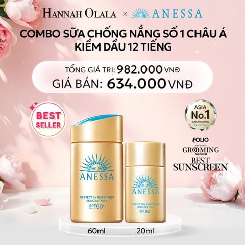  E344: DEAL 1: (1.10 - 4.10) COMBO SỮA CHỐNG NẮNG DƯỠNG DA KIỀM DẦU BẢO VỆ HOÀN HẢO ANESSA GOLD MILK SPF50+ PA++++ 60ML + 20ML 
