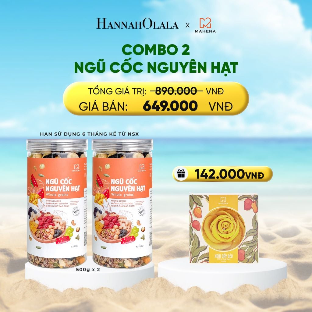  MUA 2 NGŨ CỐC NGUYÊN HẠT 500G TẶNG 1 HỘP XOÀI XẾP HOA 250G 