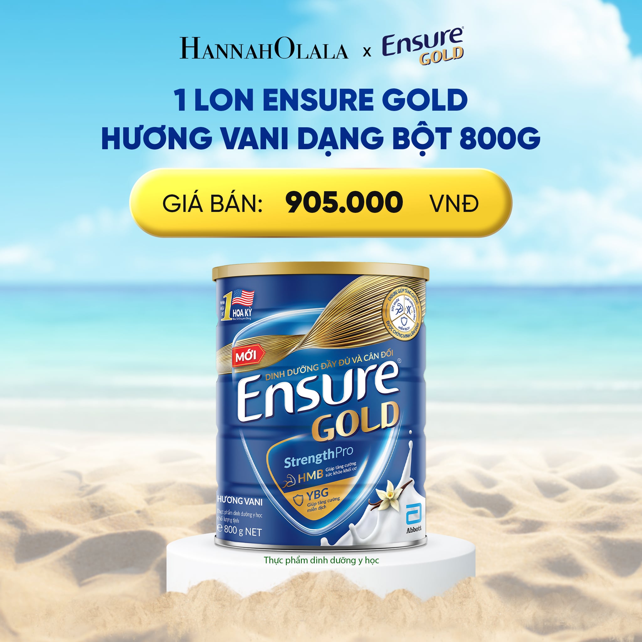 Sữa Bột Ensure Gold 800g Hương Vani