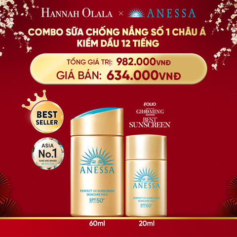  DEAL 1: COMBO SỮA CHỐNG NẮNG DƯỠNG DA KIỀM DẦU BẢO VỆ HOÀN HẢO ANESSA GOLD MILK SPF50+ PA++++ 60ML + 20ML 
