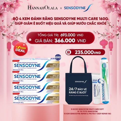  DEAL 1: [FLASH DEAL] BỘ 4 KEM ĐÁNH RĂNG SENSODYNE MULTI CARE 160G GIÚP GIẢM Ê BUỐT HIỆU QUẢ VÀ GIÚP NƯỚU CHẮC KHỎE 