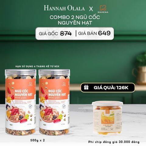  DEAL 1: MUA 2 NGŨ CỐC NGUYÊN HẠT 500G TẶNG 1 HỘP XOÀI SẤY DẺO 250G 