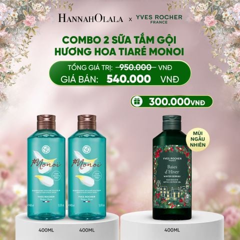  DEAL 1: COMBO 2 SỮA TẮM GỘI HƯƠNG HOA TIARÉ MONOI TẶNG SỮA TẮM 400ML MÙI NGẪU NHIÊN 